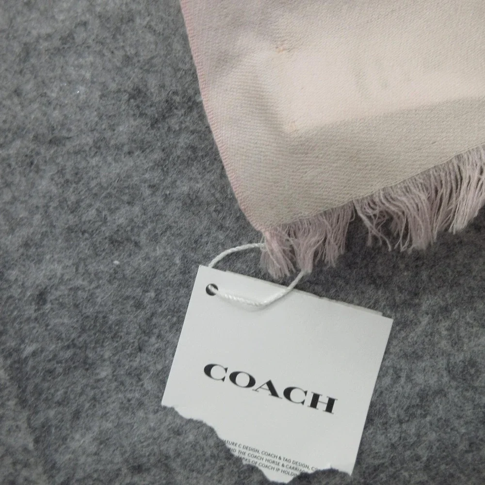 Coach Wool Scarf Womens One Size Blush Pink Horse & Carriage Jacquard F76395 New